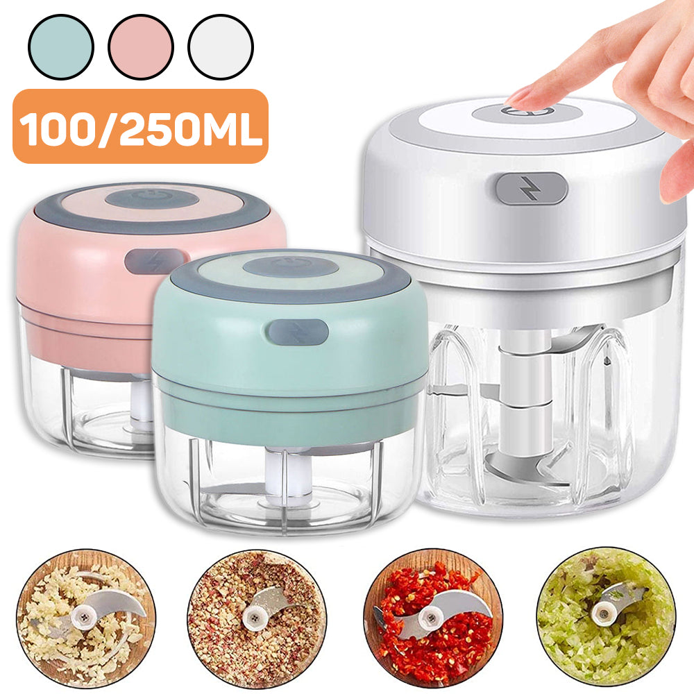 USB Rechargeable Mini Electric Garlic Chopper – Portable Vegetable, Ginger & Chili Crusher Kitchen Tool