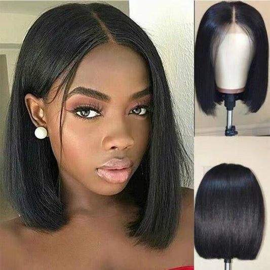 Short Bob Human Hair Wig for Women – Brazilian Remy Black Straight Wig Natural Looking
