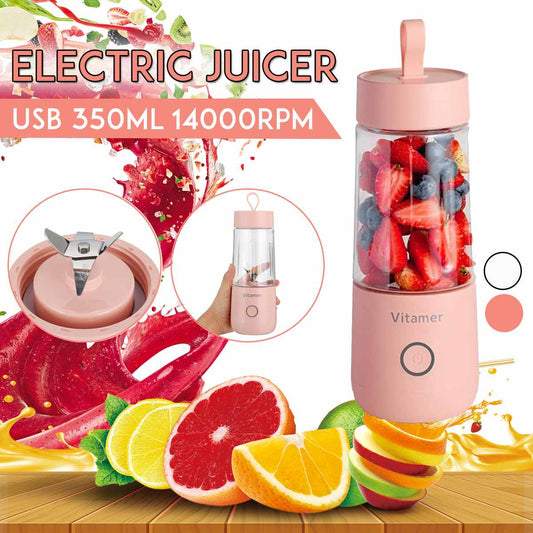 350ml Portable USB Blender Juicer – Electric Smoothie & Slushy Mixer Cup for Home & Travel