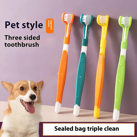Pet Toothbrush Oral Cleaning Kit – Soft Bristle Dog & Cat Teeth Cleaning Brush for Fresh Breath & Dental Care