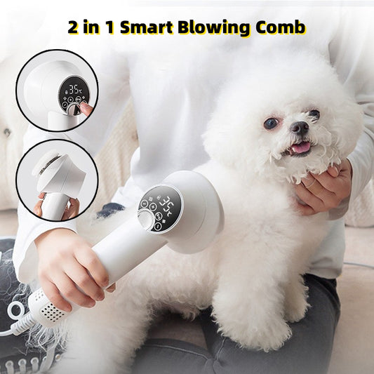 Smart Silent Pet Hair Dryer & Comb – Safe Grooming Blow Dryer for Dogs & Cats (Golden Retriever Friendly)
